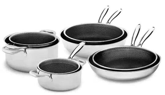 ONYX COOKWARE™ HYBRIDE ANTIAANBAK MIX KEUKENSET - 8-DELEN